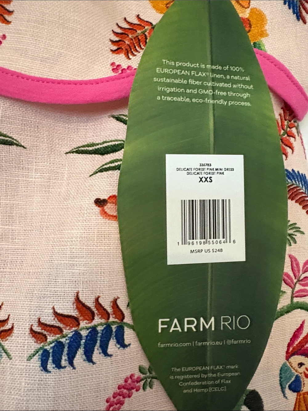 NWT Farm Rio Pink Delicate Forest Mini Dress - Picture 5 of 8